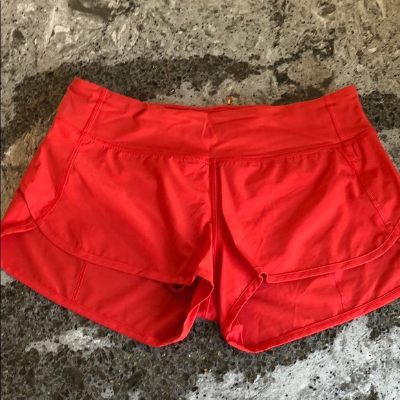 lululemon athletica Pants - Lululemon speed shorts red orange sz 6